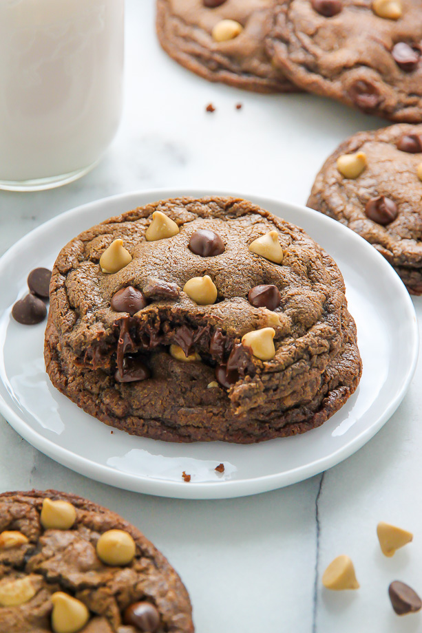 Rich and decadent chocolate cookies loaded with chocolate AND butterscotch chips!