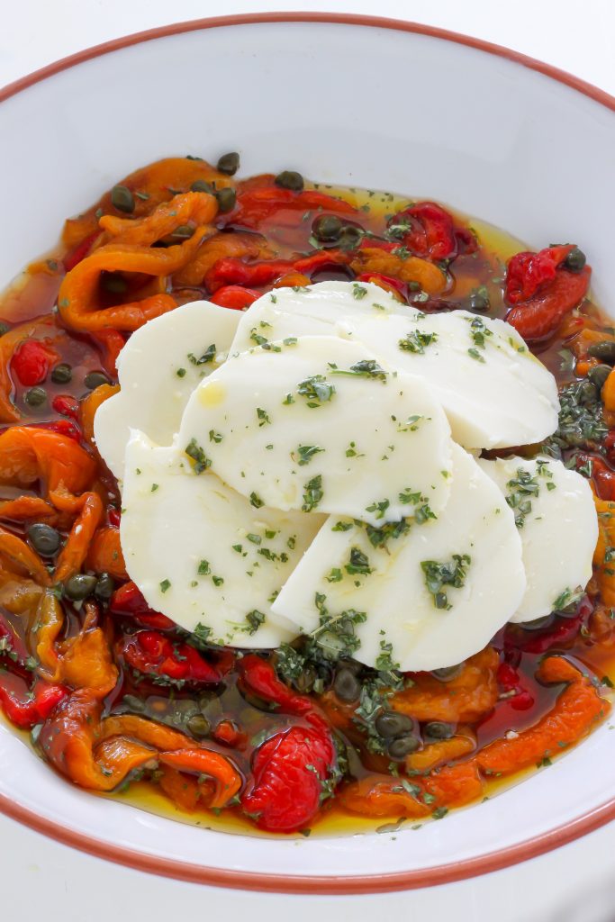 Roasted Peppers with Capers and Mozzarella