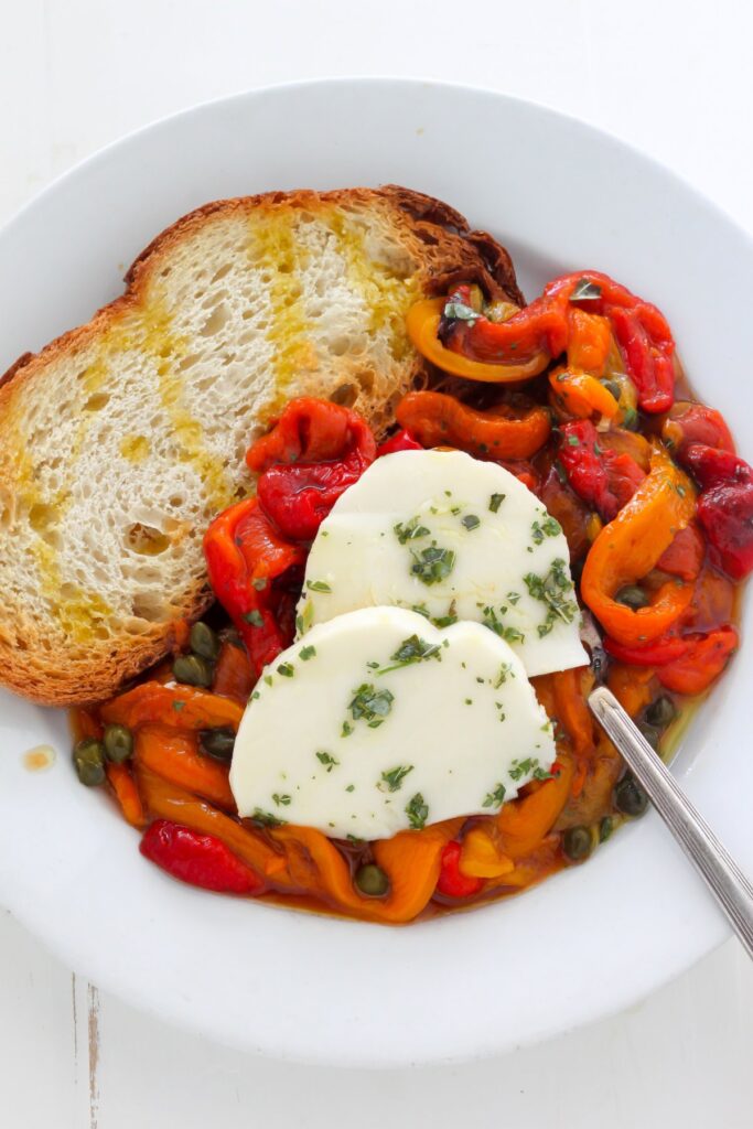 Roasted Peppers with Capers and Mozzarella