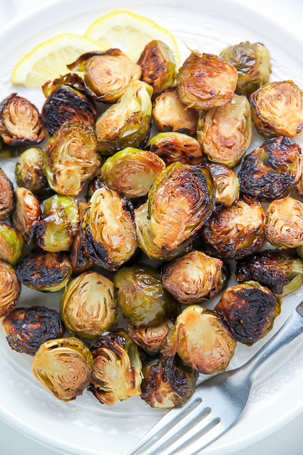 Crispy and flavorful Lemon Garlic Brussels Sprouts! Perfect side for dinner.