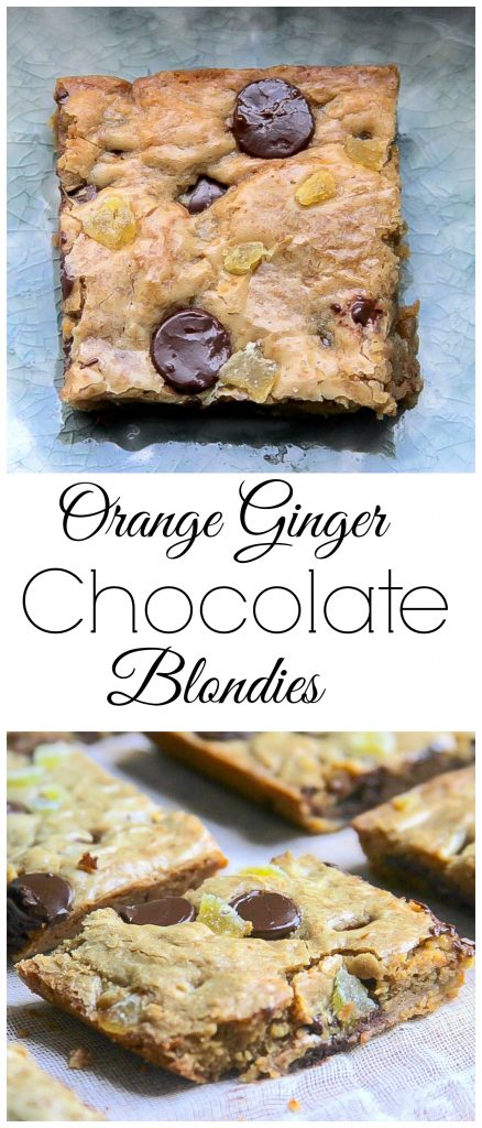 Orange Ginger Chocolate Blondies