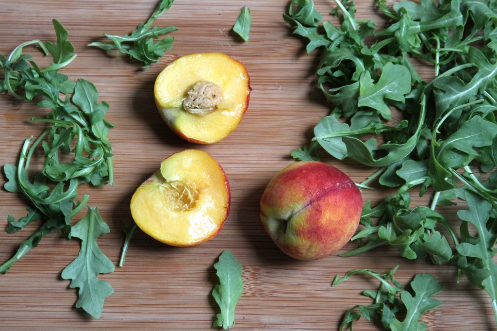 Bacon, Peach, and Arugula Grilled Cheese