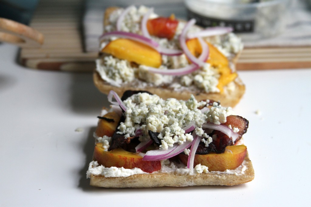 Bacon, Peach, and Arugula Grilled Cheese