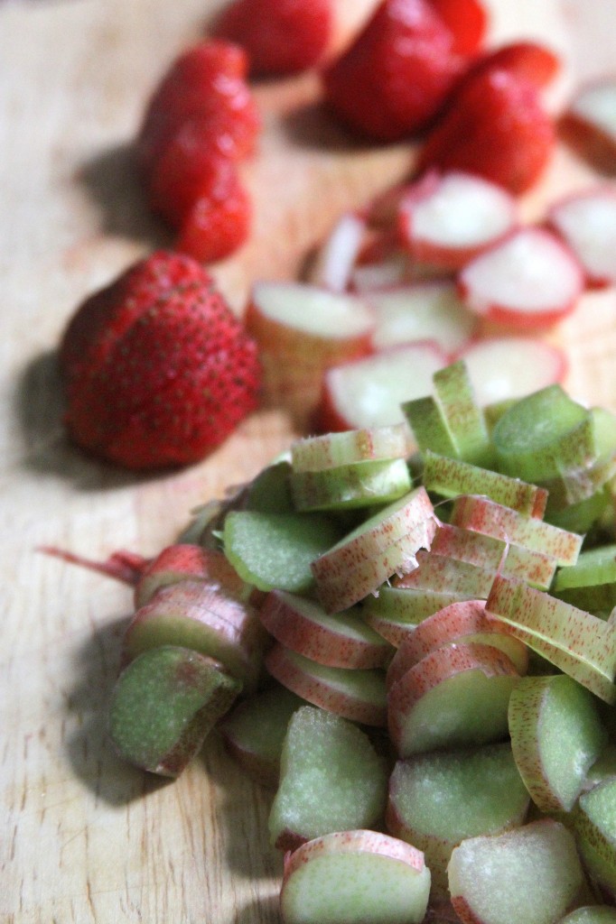 Strawberry-Raspberry-Rhubarb Buckle
