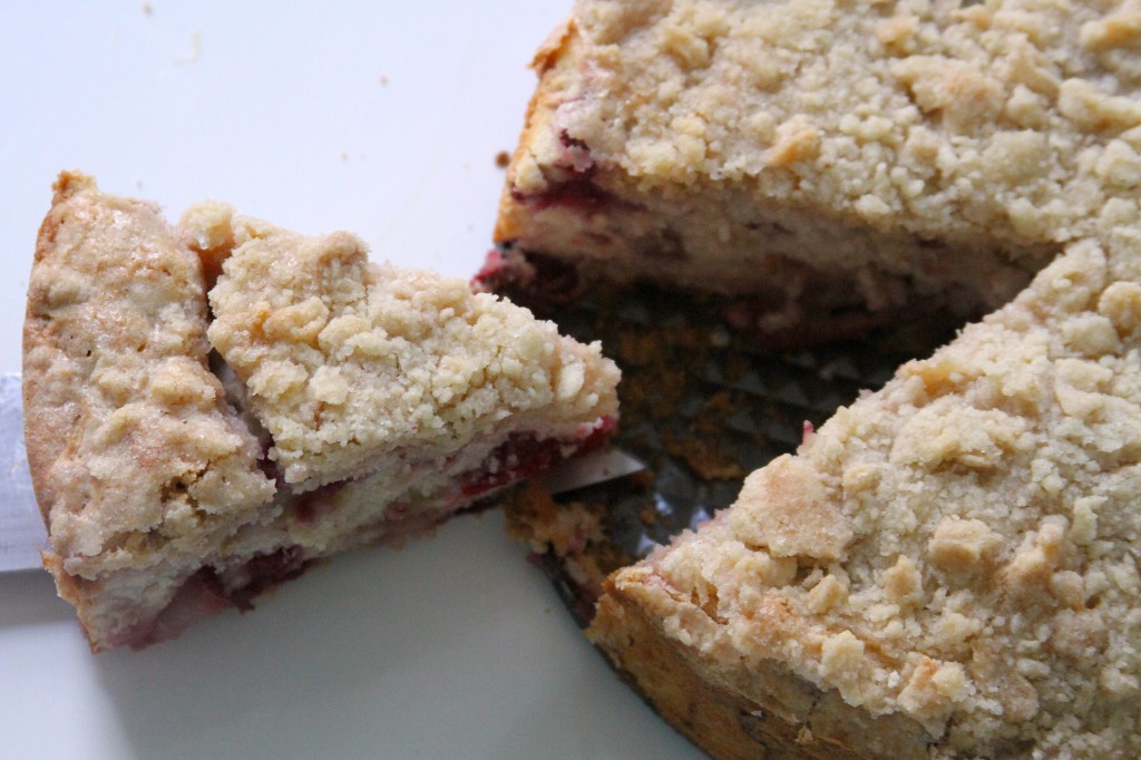 Strawberry-Raspberry-Rhubarb Buckle