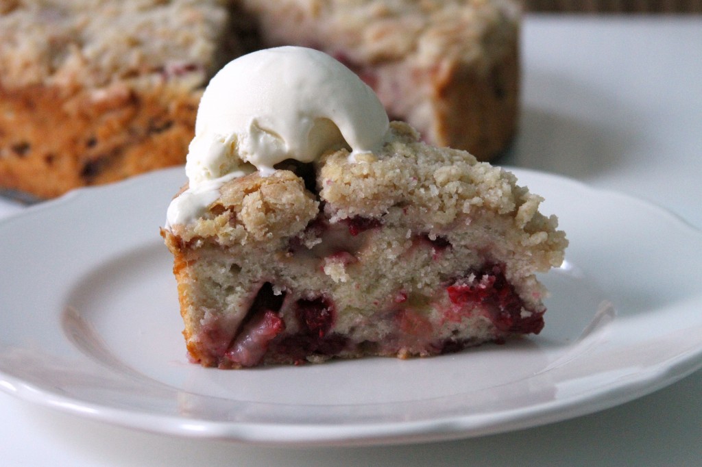 Strawberry-Raspberry-Rhubarb Buckle