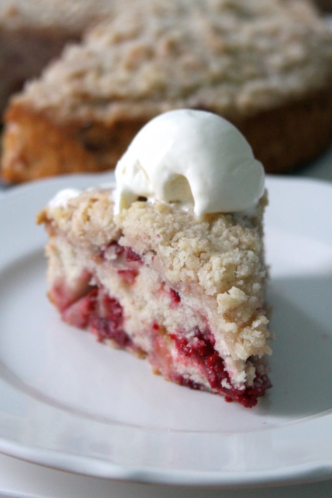 Strawberry-Raspberry-Rhubarb Buckle