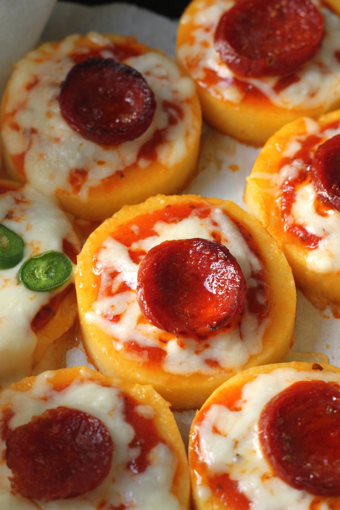 Pepperoni Polenta Pizza Bites