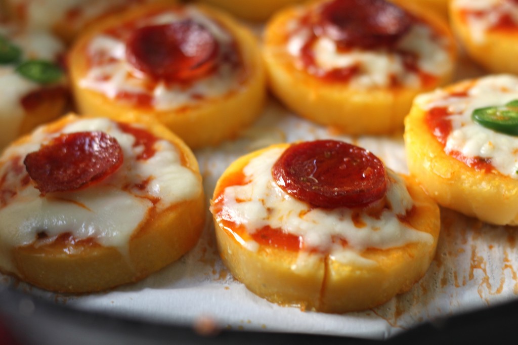 Pepperoni Polenta Pizza Bites