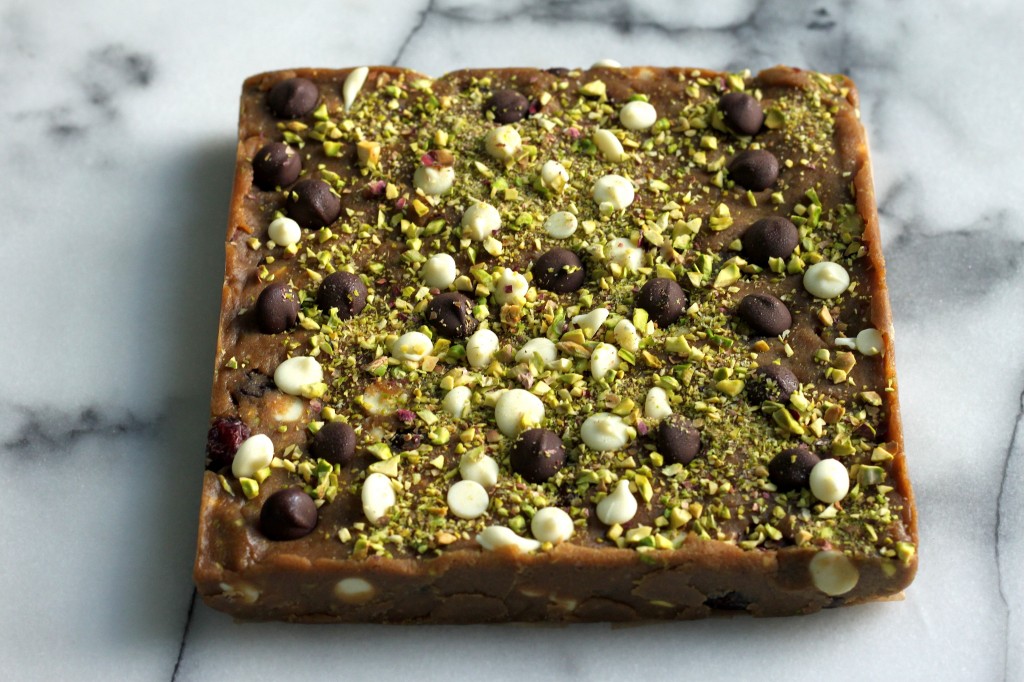 Double Chocolate Cranberry Pistachio Blondies