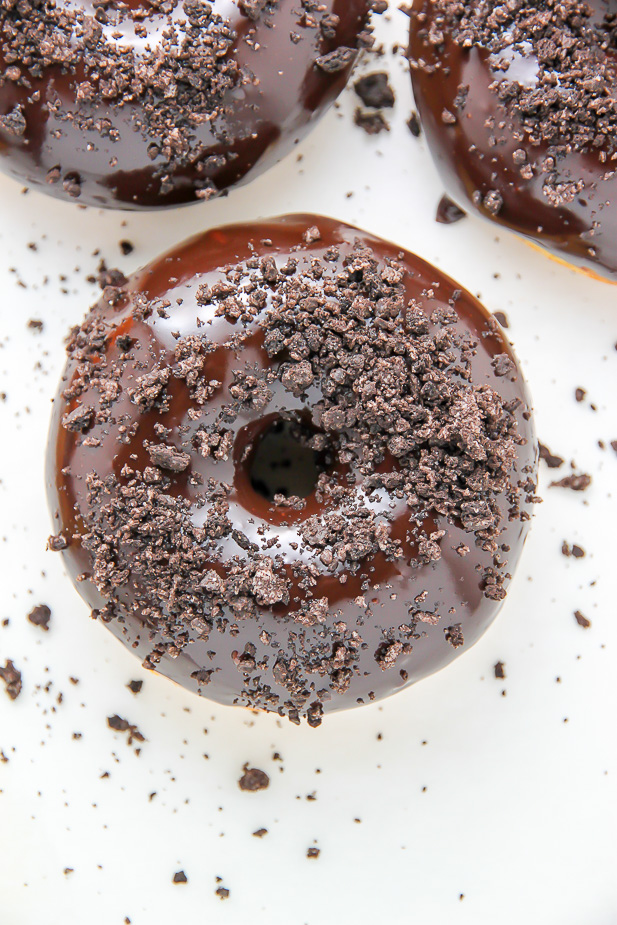 (Baked) Brown Butter Pumpkin Doughnuts with Espresso Chocolate Glaze