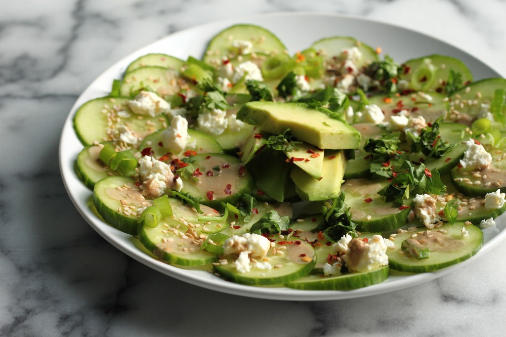 Cucumber & Avocado Carpaccio with Soy Ginger Dressing