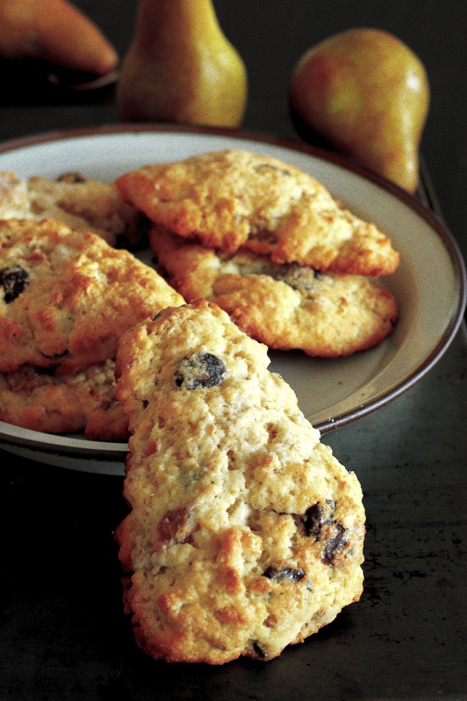 Pear, Granola, and Ginger Chocolate Chip Scones