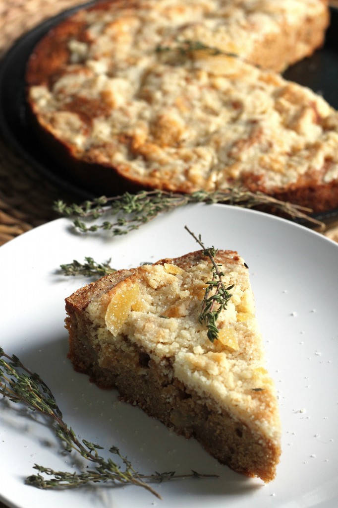 Whole Wheat Pear, Ginger, and Thyme Buckle
