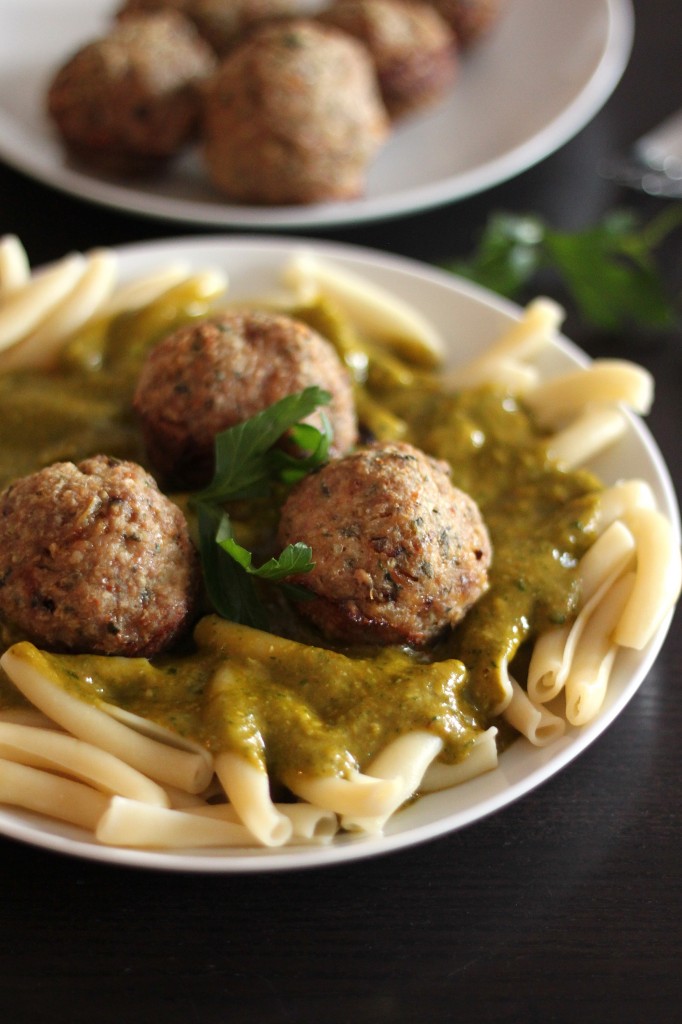 Quick and Easy Turkey Meatballs with Asiago and Fresh Herbs