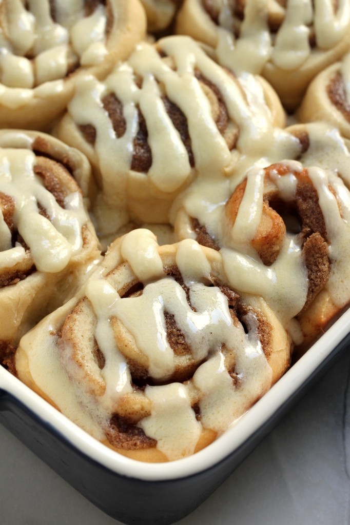 Eggnog Tiramisu Cinnamon Rolls with Kahlua Coffee Caramel Drizzle