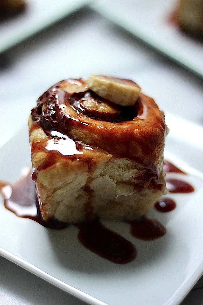 Nutella Stuffed Banana Sticky Buns