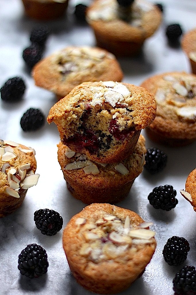 Almond Blackberry Cobbler Muffins