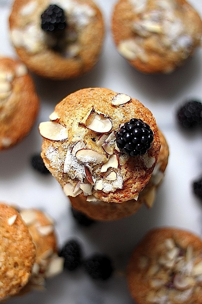Almond Blackberry Cobbler Muffins
