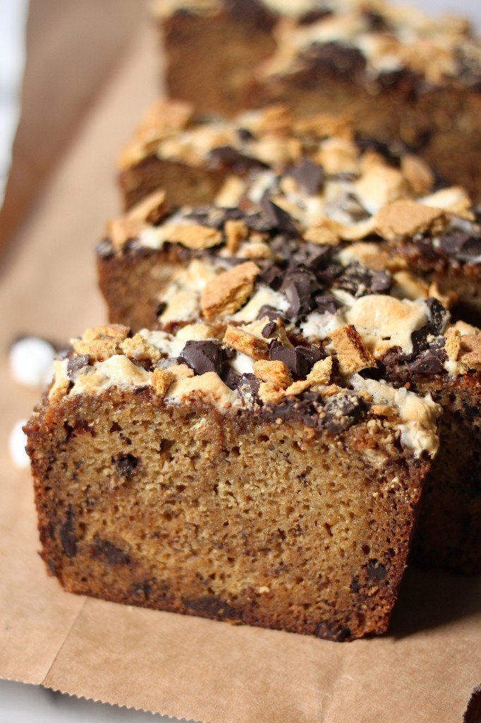 Kahlua Caramel S'mores Banana Bread