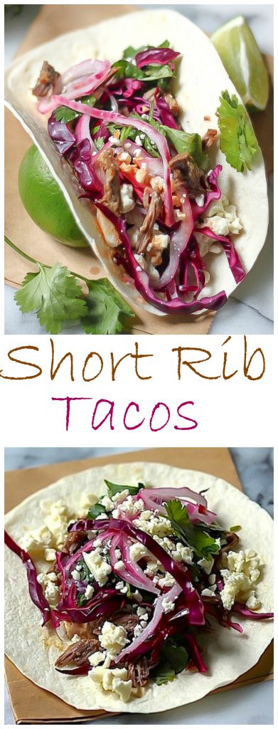 Beer braised short rib tacos