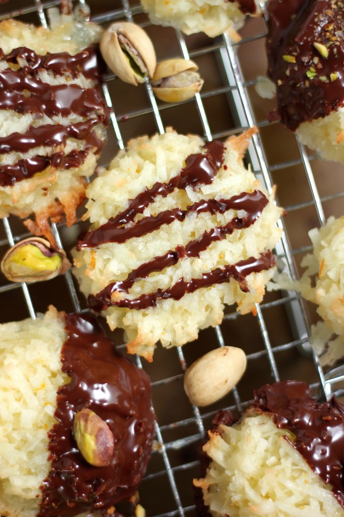 Chocolate Covered Coconut Macaroons