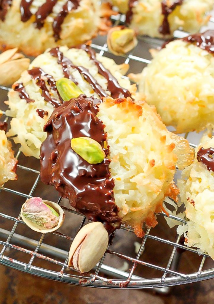 chocolate covered coconut macaroons