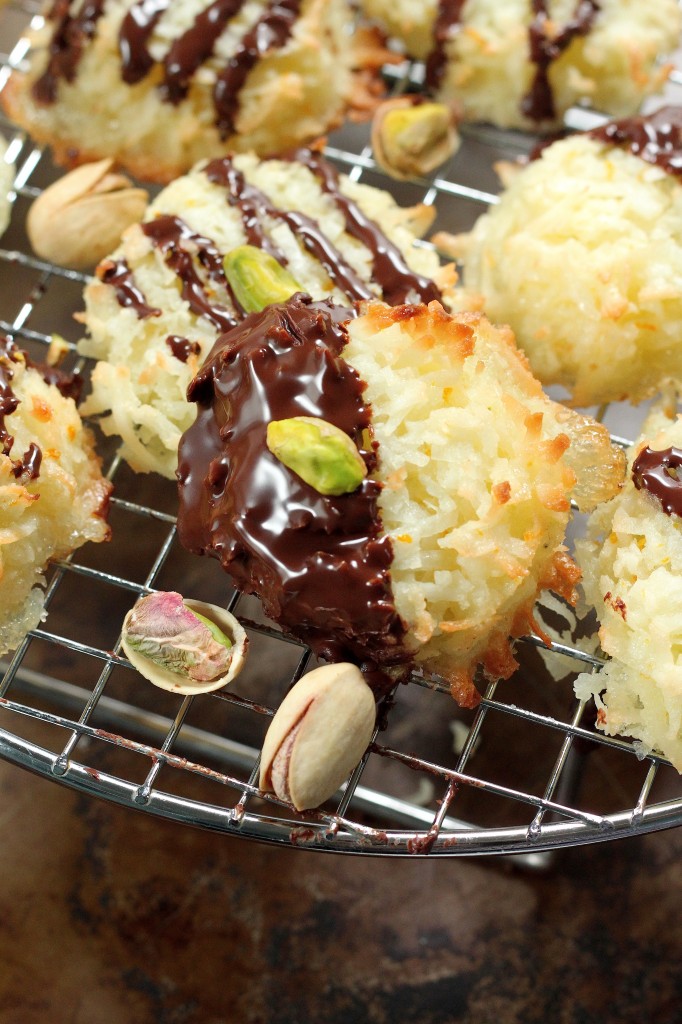 Chocolate Covered Coconut Macaroons