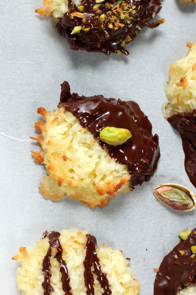 Chocolate Covered Coconut Macaroons