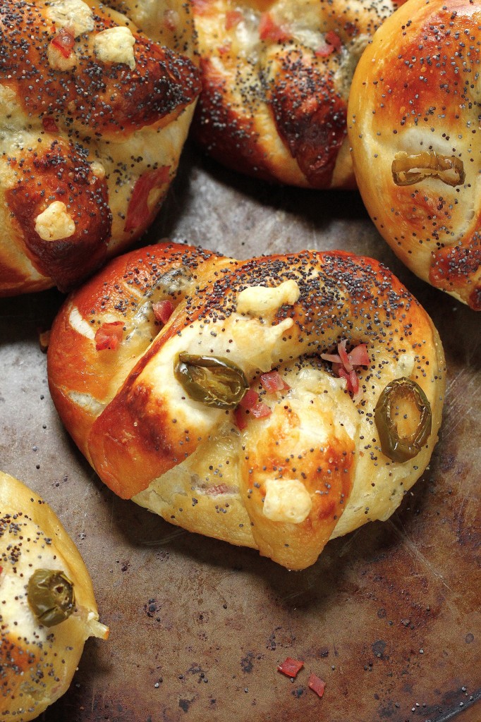 Ham, Swiss, and Jalapeño Stuffed Pretzels