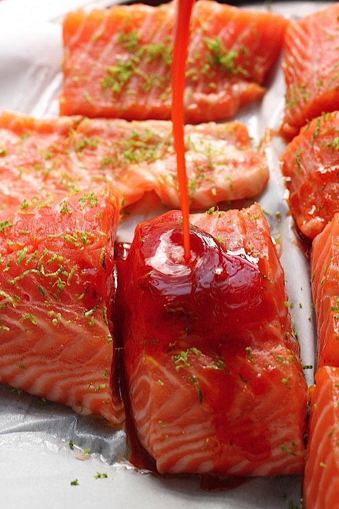 Sweet and Spicy Sriracha Baked Salmon
