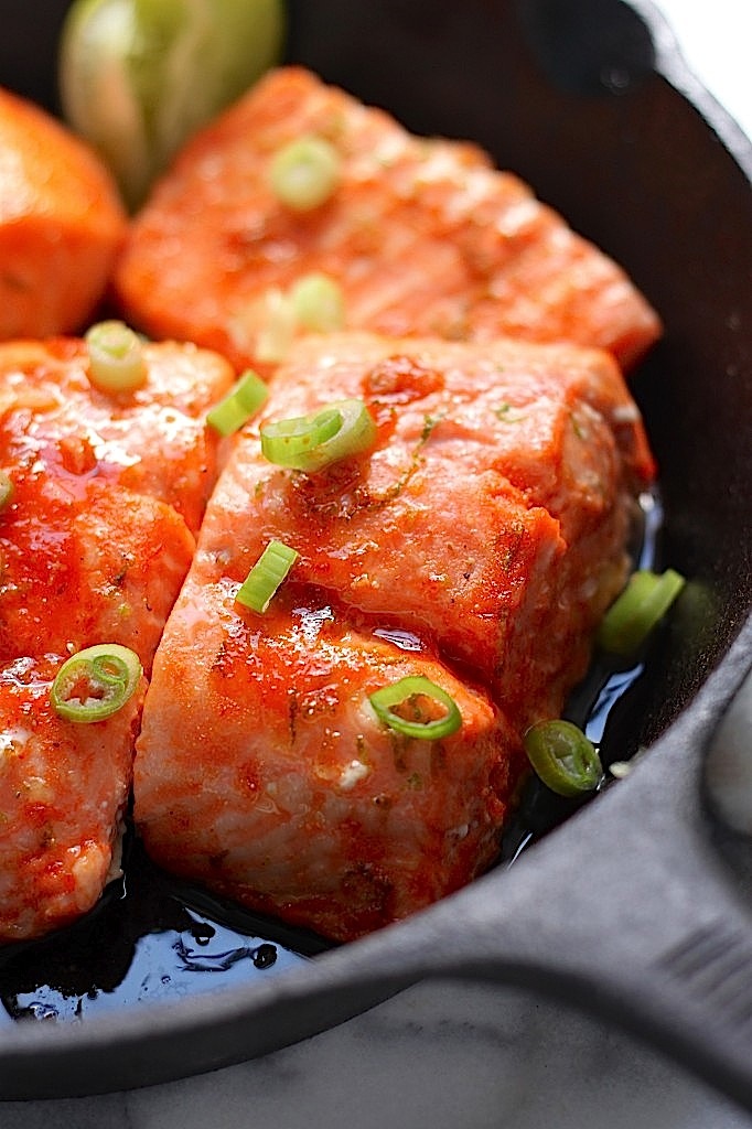 Sweet and Spicy Sriracha Baked Salmon