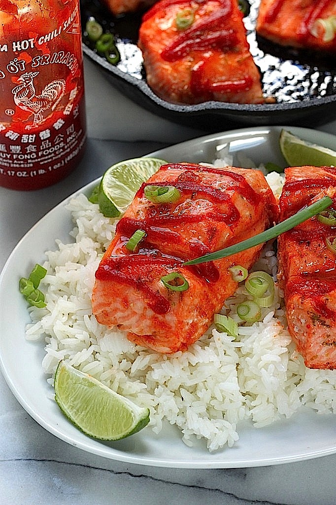 Sweet and Spicy Sriracha Baked Salmon