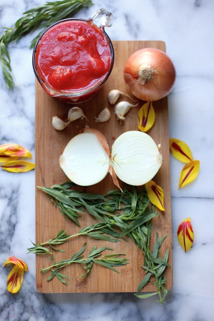 Creamy Tomato and Tarragon Soup with Black Pepper Parmesan Biscotti