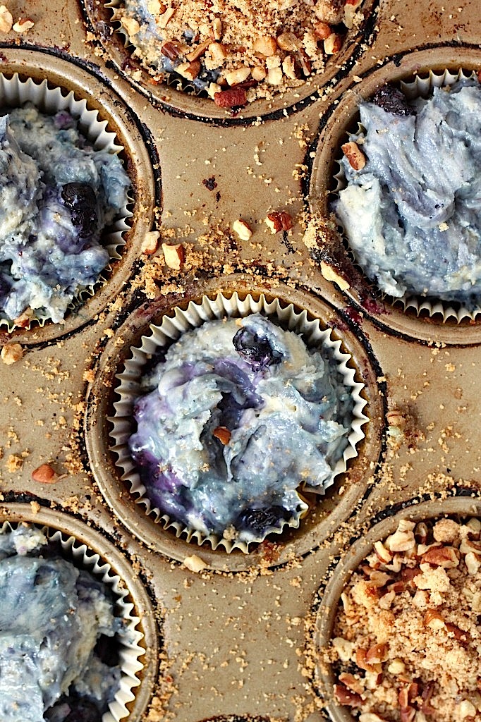 Greek Yogurt Blueberry Crumble Muffins