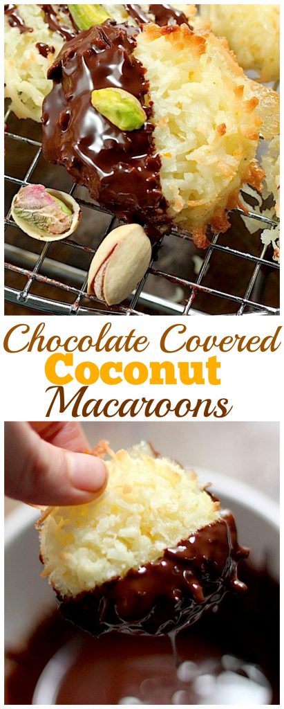 Chocolate Covered Coconut Macaroons
