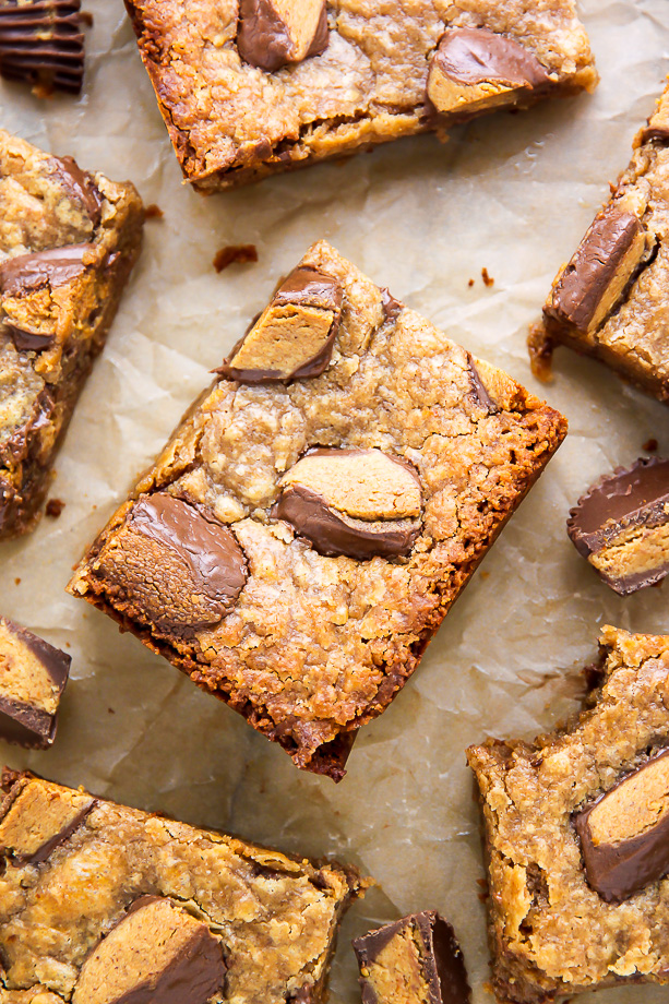 Soft and chewy 5-Ingredient Vegan Peanut Butter Blondies!
