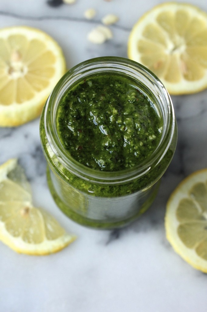 Spaghetti with Asiago Parsley Pesto