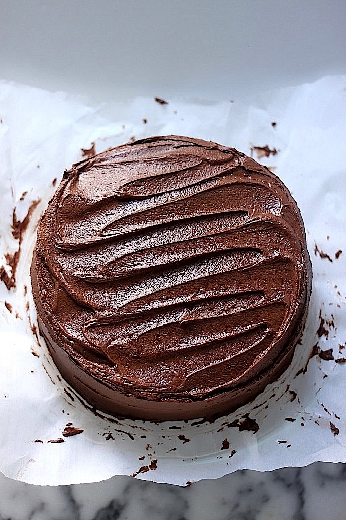 Classic Yellow Birthday Cake with Nutella Buttercream Frosting