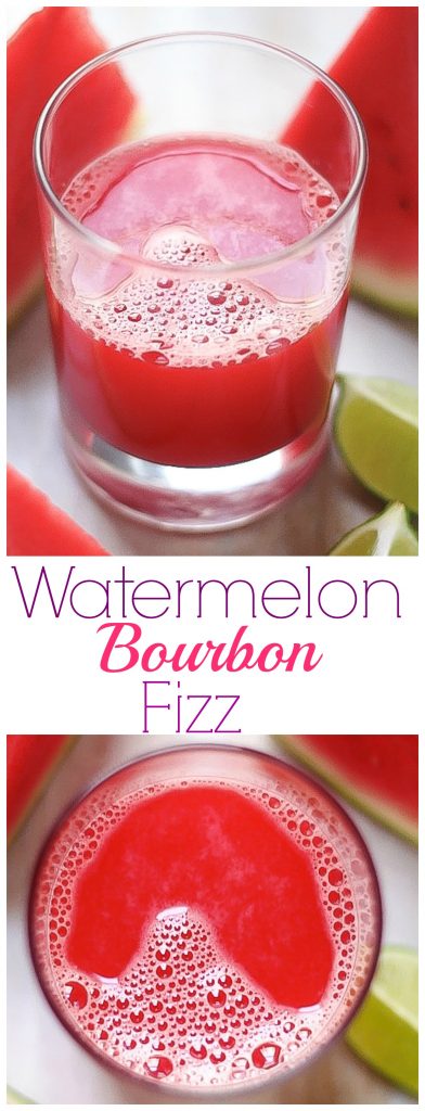 Super Refreshing Watermelon Boubon Fizz - Like Summer in a cup!