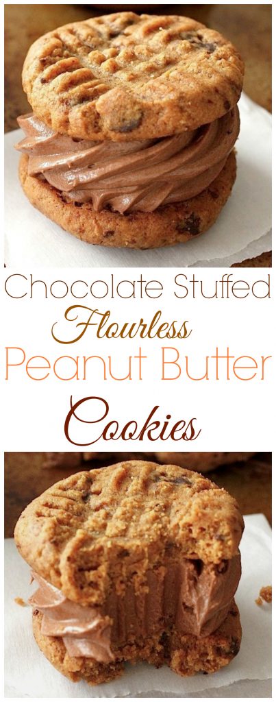 Flourless Peanut Butter and Chocolate Cookie Sandwiches