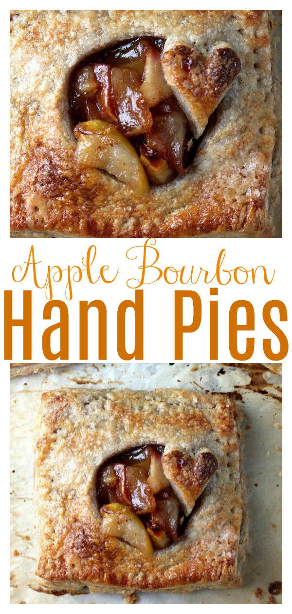 Sweet and juicy homemade cinnamon apple pie filling is spiked with just a touch of bourbon and baked up in flaky whole wheat crust! These sweet little hand pies just ooze Fall spirit! They're sure to be a new favorite!