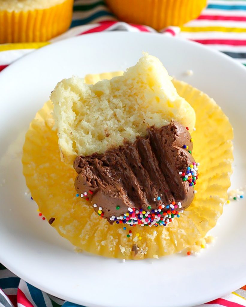 Yellow Cupcakes with Nutella Buttercream Frosting