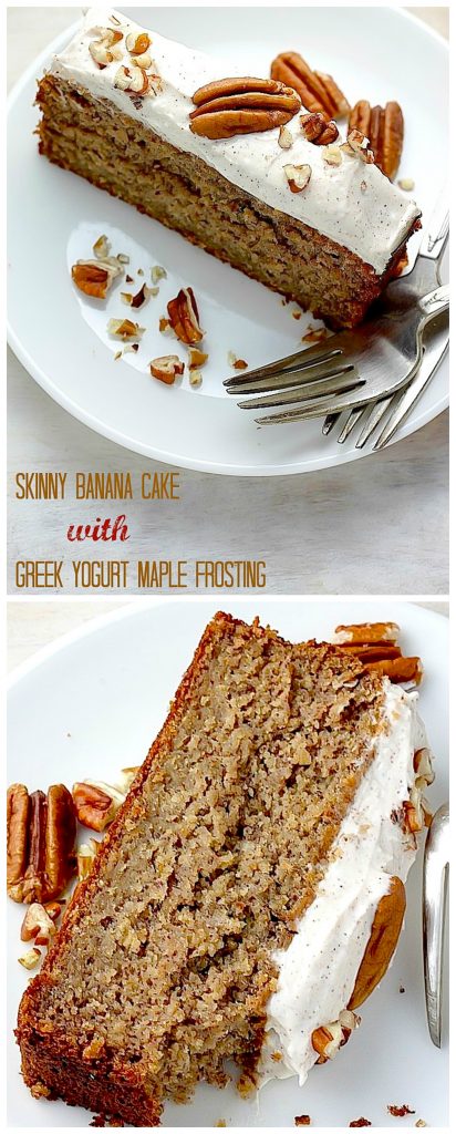 Skinny Banana Cake with Maple Frosting