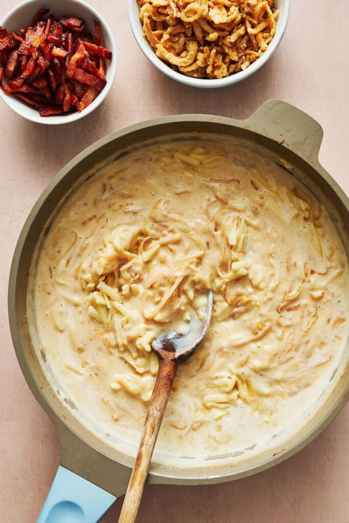 Cheese sauce for green bean casserole.
