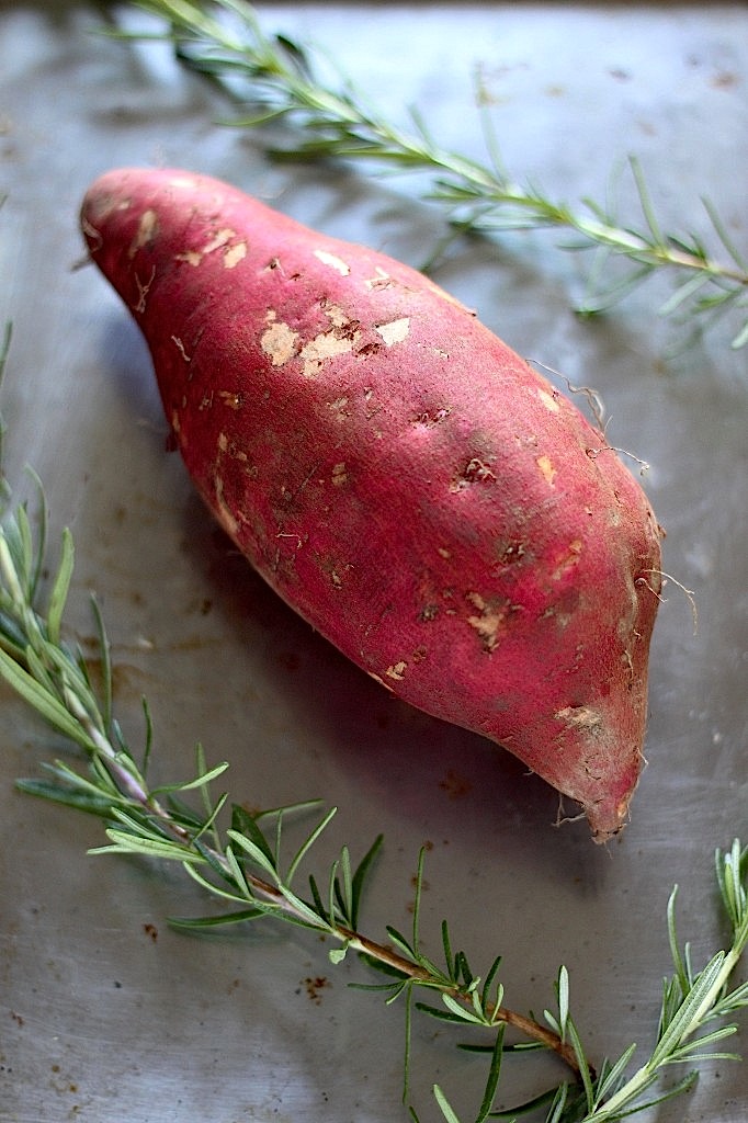 Whole Wheat Rosemary Sweet Potato Pancakes with Brown Butter Maple Bourbon Sauce