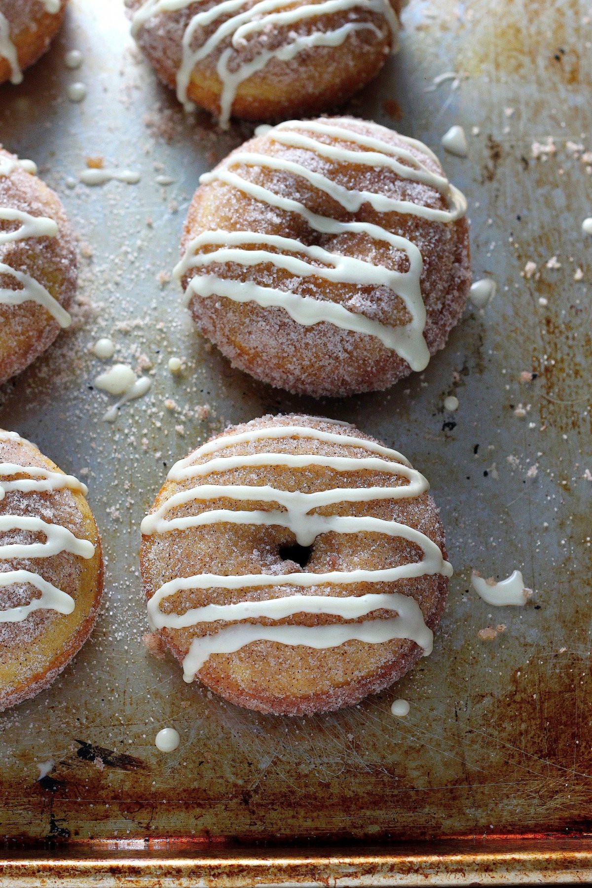 (Gluten Free) Brown Butter Eggnog Snickerdoodle Donuts