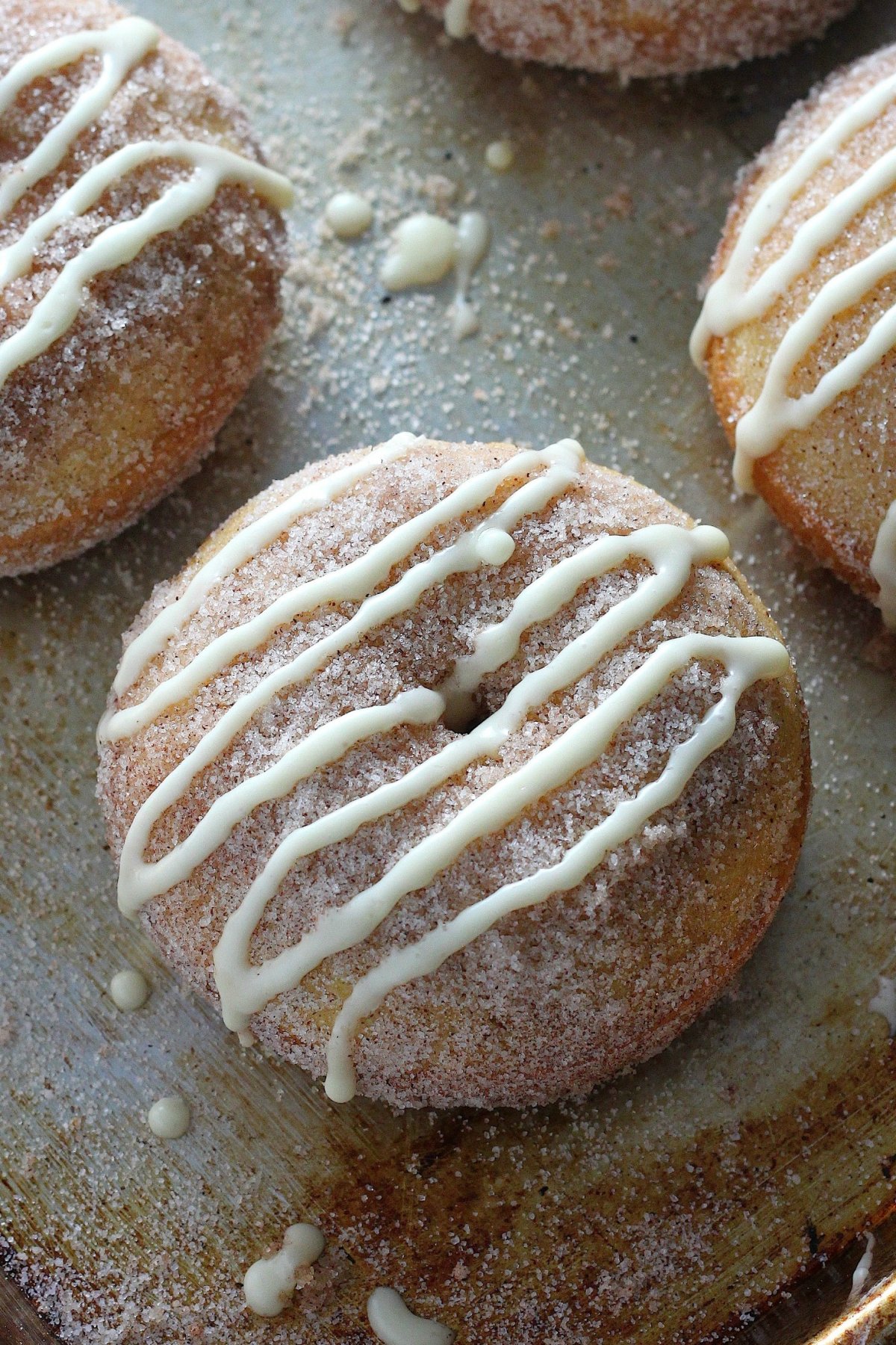 (Gluten Free) Brown Butter Eggnog Snickerdoodle Donuts
