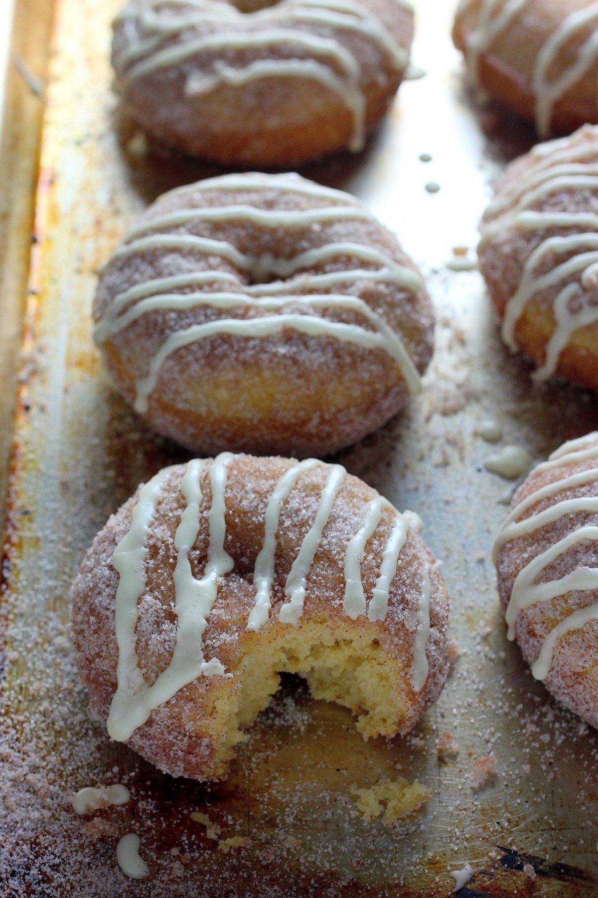 (Gluten Free) Brown Butter Eggnog Snickerdoodle Donuts
