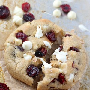 Thick and Chewy White Chocolate Cranberry Cookies